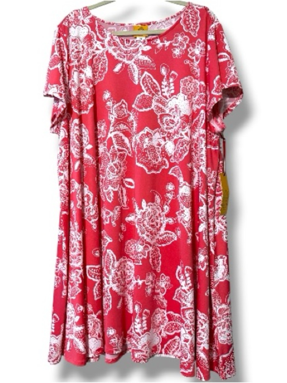 Ruby Rd. women’s plus size 3X swing a line dress geranium color floral pattern